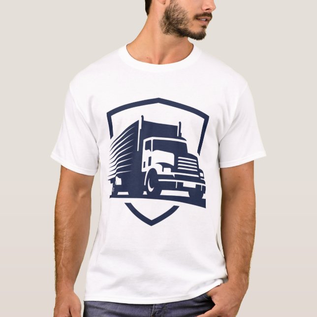 T-shirt du logo du conducteur de camion (Devant)