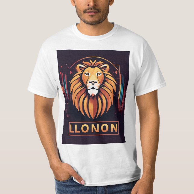 T-shirt du logo géométrique du lion d'inspiration  (Devant)