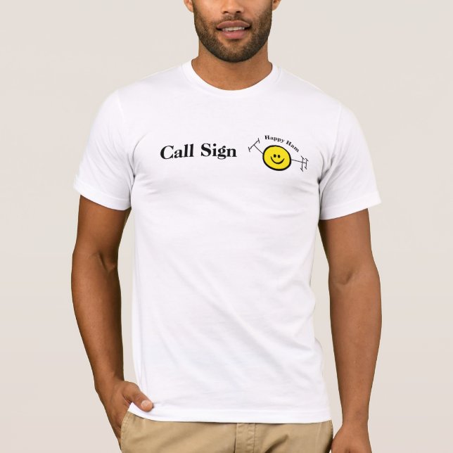 T-shirt du logo plus petit, jambon joyeux jaune +  (Devant)