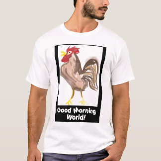 T-shirt du monde bonjour (coq) par Mandee