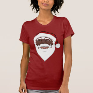 T-shirt du père noël d'Afro-américain de chemises
