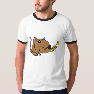 T-shirt DU souris jouant une chemise de trompette