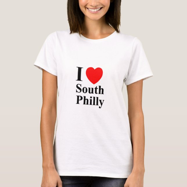 T-SHIRT du sud de Philly d'amour d'I des femmes (Devant)