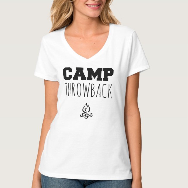 T-shirt du V-Cou des femmes de régression de camp (Devant)