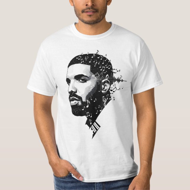 T-Shirt du ventilateur à col rond blanc - Chanson  (Devant)
