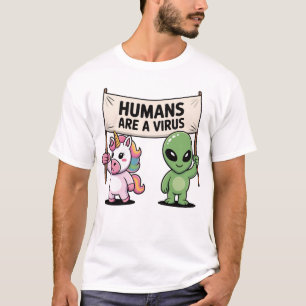 T-shirt du virus de la licorne d'Alien