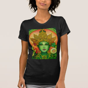 T-shirt du visage de Tara vert de déesse