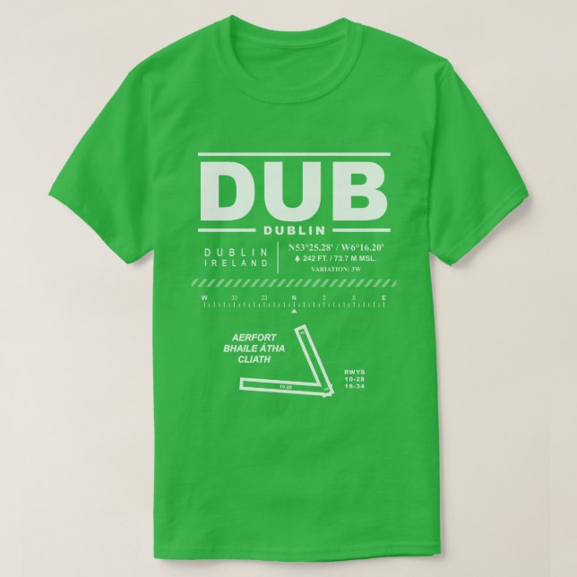 T-shirt DUB de l'aéroport de Dublin (Design devant)