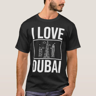 T-shirt Dubaï Émirats arabes unis Uae Carte de la skyline