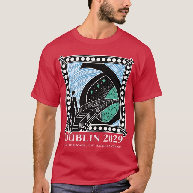 T-shirt Dublin2029 bid with writing white retro (Devant)