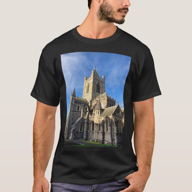 T-shirt Dublin Irlande Christ Church Cathedral point de re (Devant)