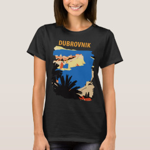 T-shirt Dubrovnik Forteresse Vieille Ville Bleu Voyage