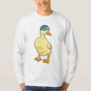 T-shirt Duck at Swimming with Swimming goggles