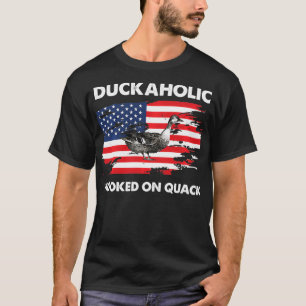 T-shirt Duckaholic accroché sur Quack US FLag Funny Duck H