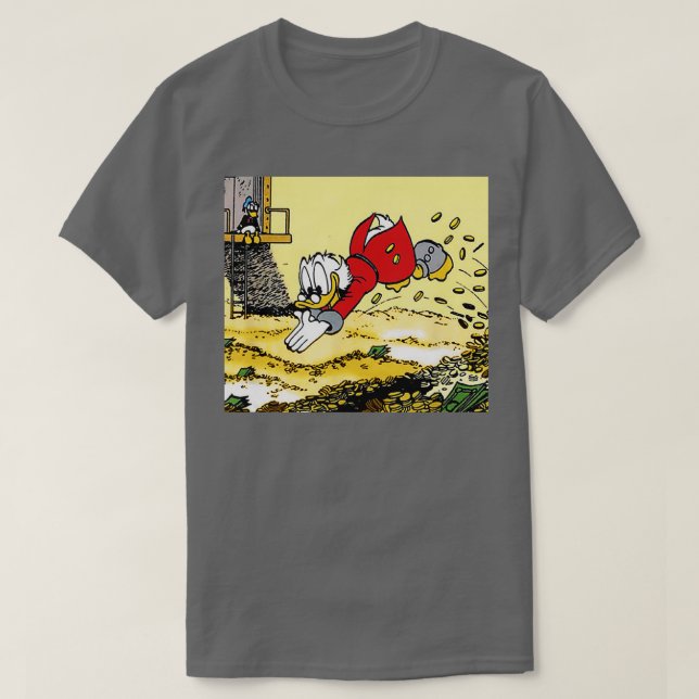 T-shirt DuckTales Scrooge McDuck Nager En Espèces (Design devant)