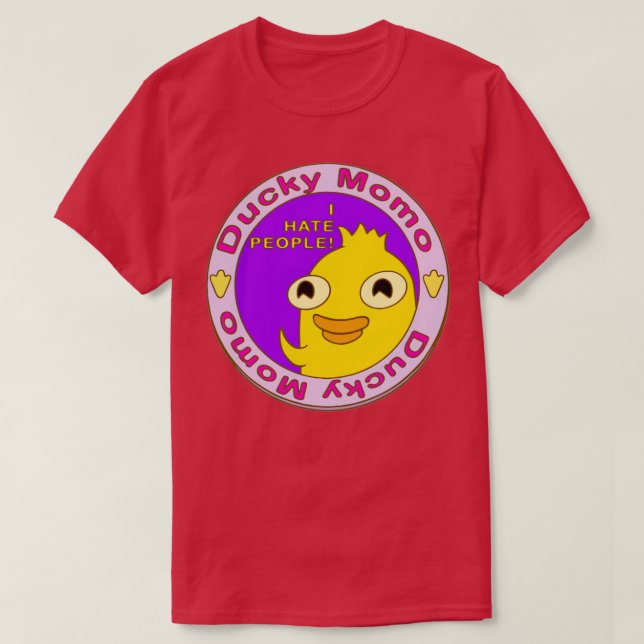 T-shirt Ducky Momo Je déteste les gens (Design devant)