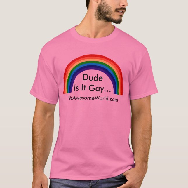 T-shirt DudeIs il homosexuel… v2 (Devant)