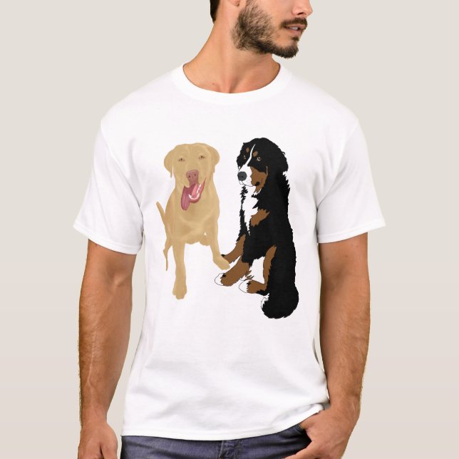 T-shirt Dudley Labrador et Bernese Mountain Dog   (Devant)