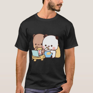 T-shirt Dudu Bear Et Bubu Panda Regarder Le Film Ensemble 