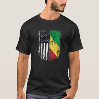 T-shirt Duel Drapeau République du Congo et duel américain