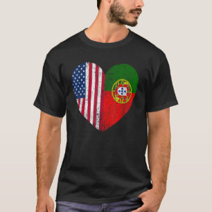 T-shirt Duel Heart Portugal et citoyen américain duo