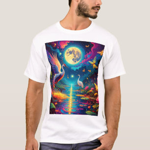 T-shirt Duet de grue et de libellule