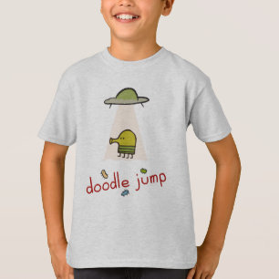 T-shirt d'UFO de saut de griffonnage