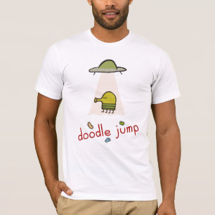 T-shirt d'UFO de saut de griffonnage