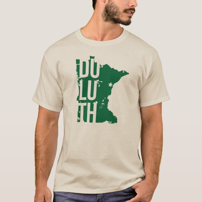 T - Shirt Duluths Minnesota mit Karte (Vorderseite)