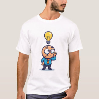 T-shirt Dum Dum Funny crazy guy thinking Wtf & got idea