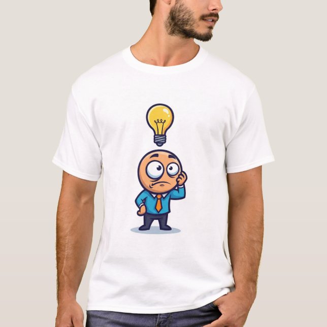 T-shirt Dum Dum Funny crazy guy thinking Wtf & got idea (Devant)
