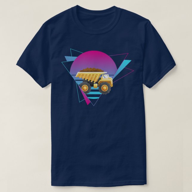 T-shirt Dump Truck Vaporwave Dump Truck Construction Truck (Design devant)