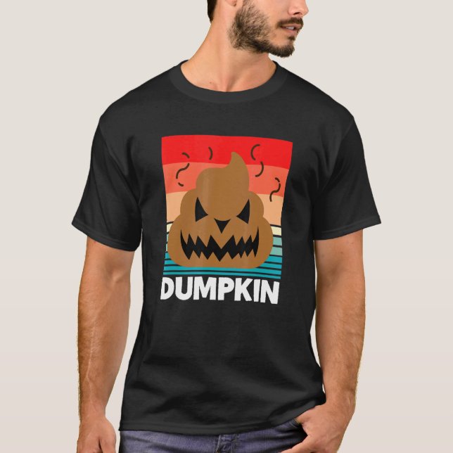 T-shirt Dumpkin Funny Halloween Jack-o'-lantern Tabouret (Devant)