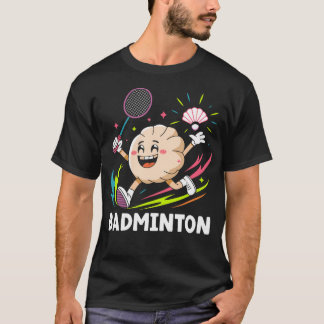 T-shirt Dumplings Jouent au Badminton Cuisine d'Enveloppem