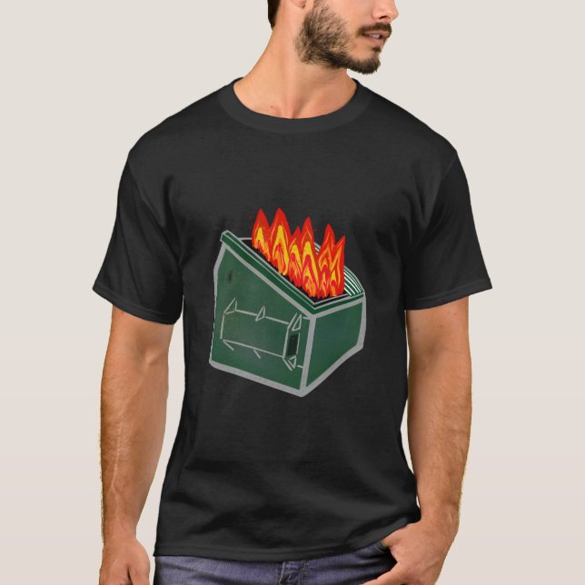 T-shirt Dumpster Fire Garbage Trash Can (Devant)