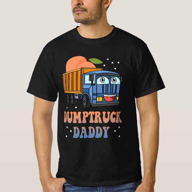 T-shirt Dumptruck Daddy Retro Super Père Day Constructi (Devant)
