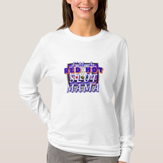 T-Shirt d'un rouge ardent de fente de maman (Devant)
