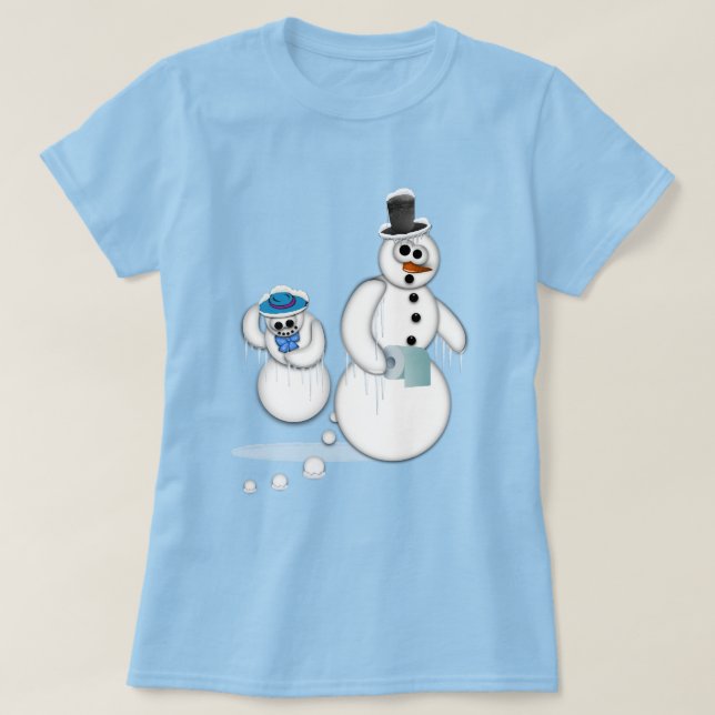 T-shirt Dunette de bonhomme de neige (Design devant)