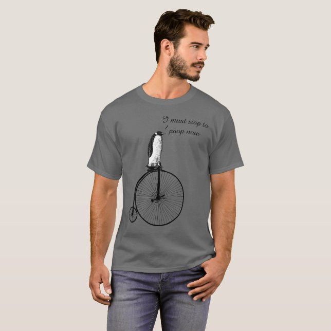 T-shirt Dunettes de pingouin de bicycle (Devant entier)