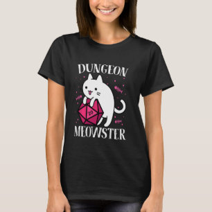 T-shirt Dungeon Meowster Funny Mdn Gamer Cat D20