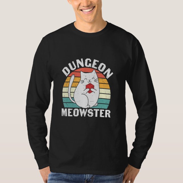 T-shirt Dungeon Meowster Rpg Tabletop Jeu Dm Rôle Jeu (Devant)
