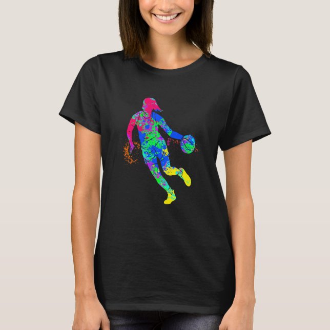 T-shirt Dunking basketball player basket basketball player (Devant)