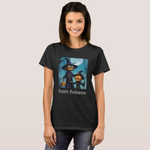 T-shirt Duo de citrouilles effrayantes pour Halloween
