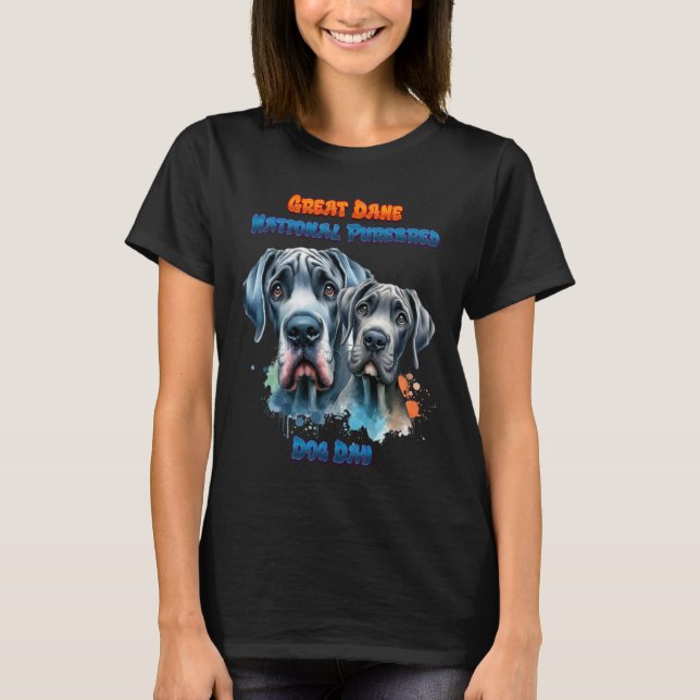 T-shirt Duo Dynamique : Chien National Purebred Great Dane (Devant)