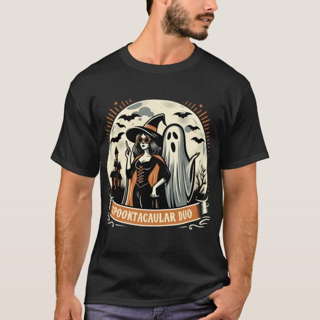 T-shirt Duo Spooktacular | Vibes Éffrayantes Halloween (Devant)