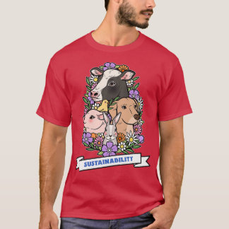 T-shirt Durabilité Une Vache De Cochon De Lapin Et Un Cerc