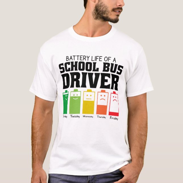 T-shirt Durée De Vie Batterie D'Un Conducteur De Bus Scola (Devant)