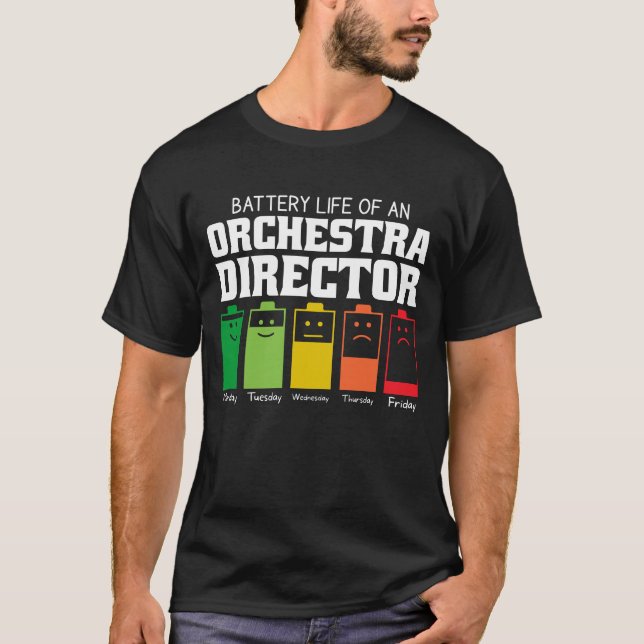 T-shirt Durée De Vie Batterie D'Un Directeur D'Orchestre (Devant)