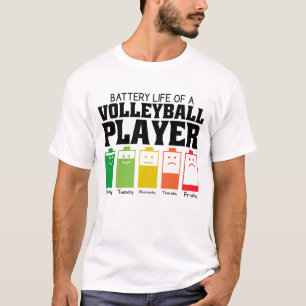 T-shirt Durée De Vie Batterie D'Un Joueur De Volley-Ball