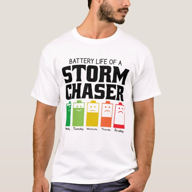 T-shirt Durée De Vie De La Batterie D'Un Chasseur À Tempêt (Devant)